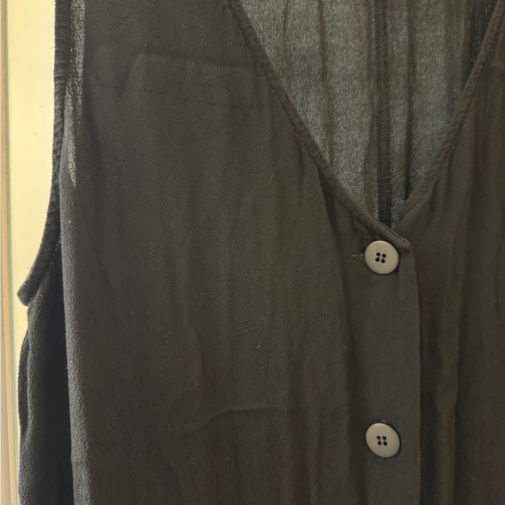 Madewell black Button straight maxi dress